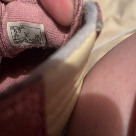 Vans Size 9.5 c Glittery Pink and Cream High Top Sneakers shoes - Picture 4 of 5